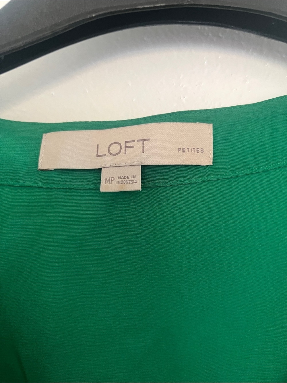 LOFT Emerald Green Wrap Blouse with Flutter Sleeves - Picture 2 of 4
